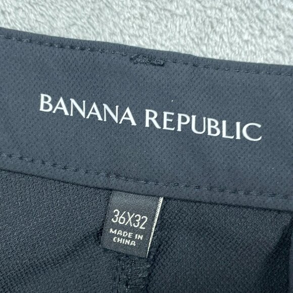 Banana Republic Mens Black Pants 36x32 Lightweight Polyester Slim Fit a1223 - Picture 2 of 6